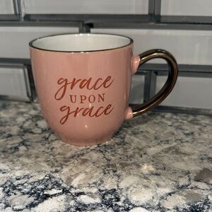 Elegant Pink Mug with Gold Handle